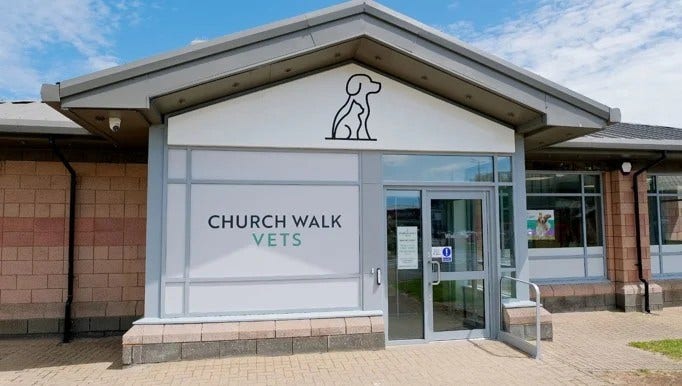 Exterior view of Churck Walk Vet practice